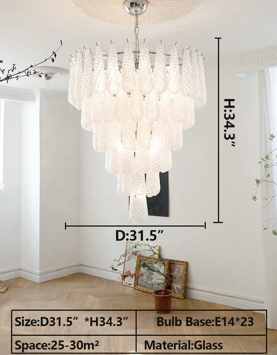 Rylight 5/9/13/23-Light Luxury Multi-layered Teardrop Waterfall Chandelier