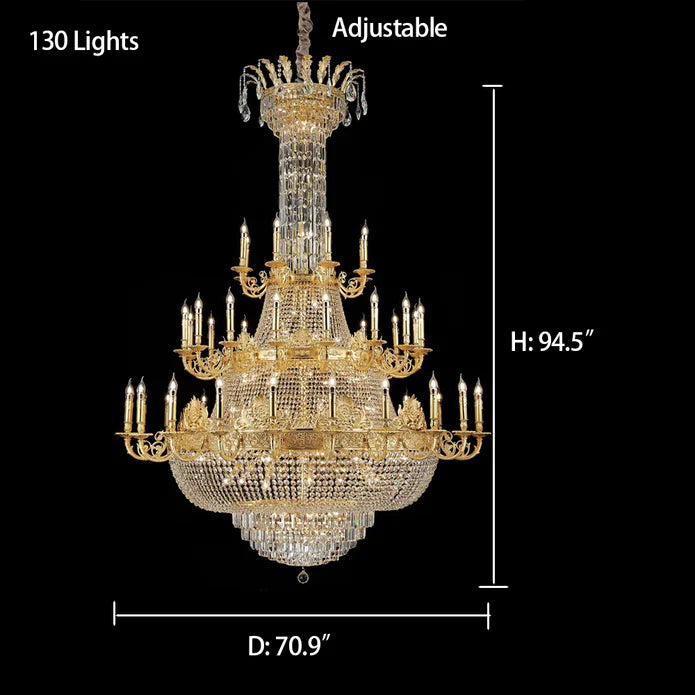 Rylight 1/3-Layer Empire Candle Crystal Multi-tiered Chandelier