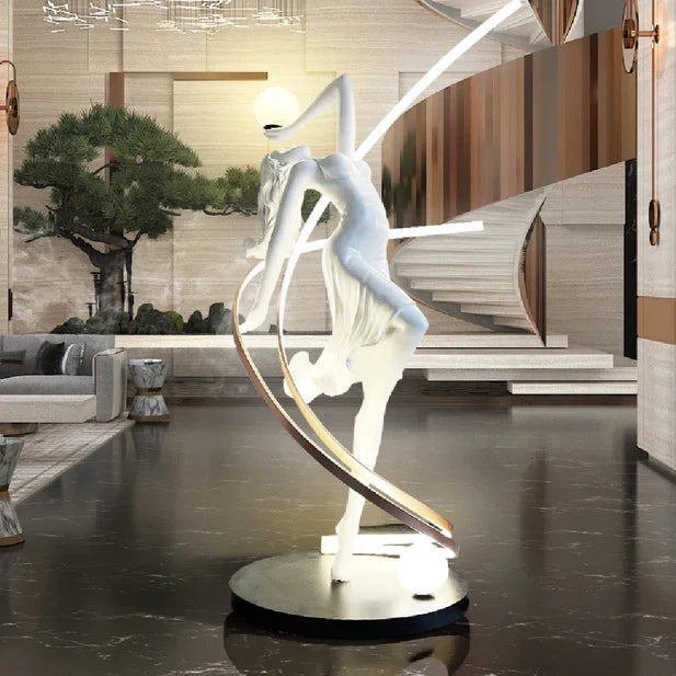 Rylight White Goddess Statue Floor Lamp