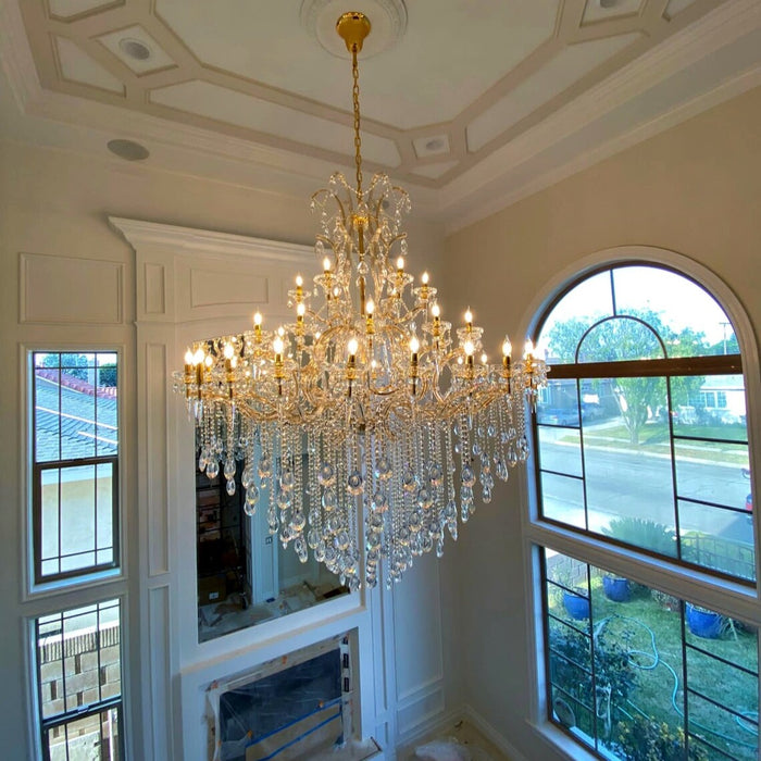 Rylight 47.2"/67"W Candle Light Crystal Chandelier