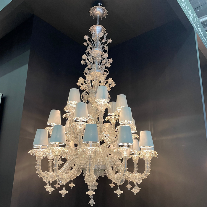 Rylight Luxury Crystal Flower Chandelier With Lampshade