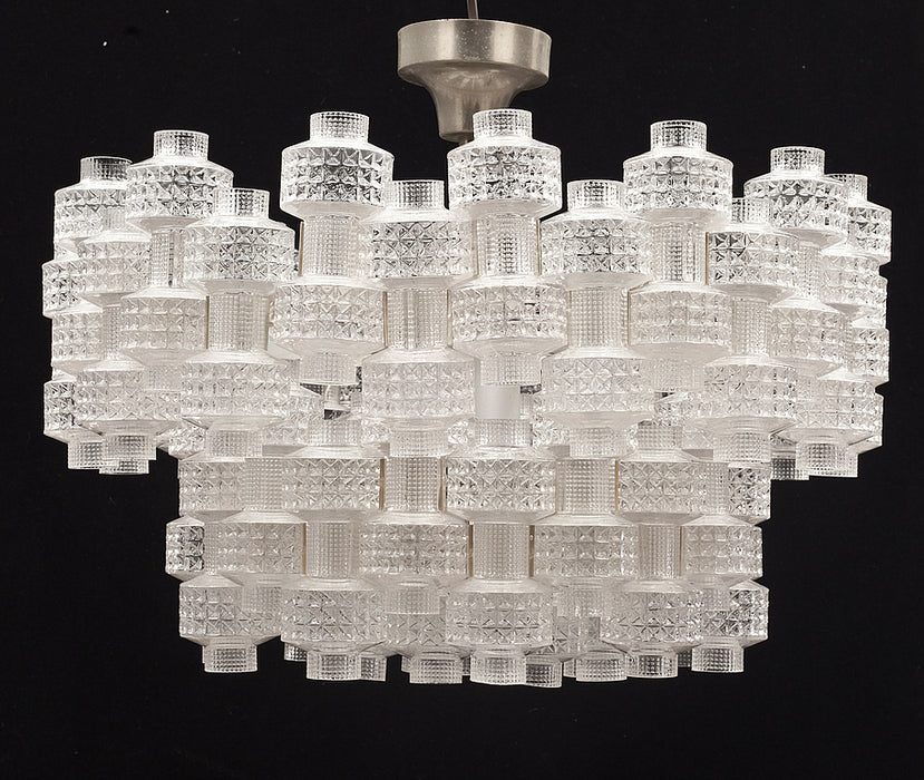 Rylight 1/2-Tier Intricately Patterned Glass Chandelier