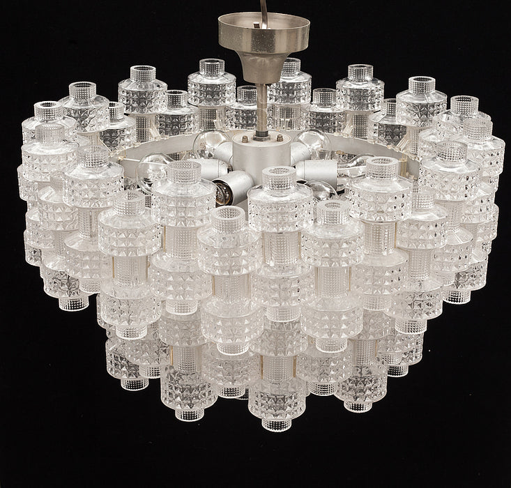 Rylight 1/2-Tier Intricately Patterned Glass Chandelier