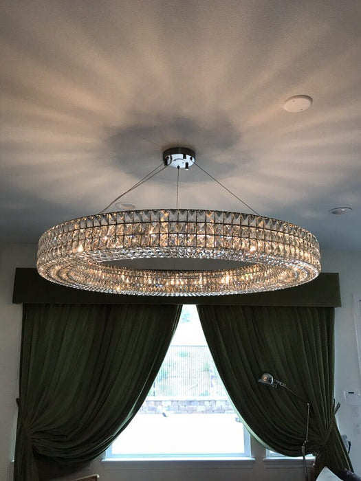 Rylight 25.6"/31.5"/39.4"/59" Modern Crystal Ring Chandelier