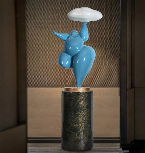 Rylight Abstract Creative Figure Sculpture Cloud Floor Lamp