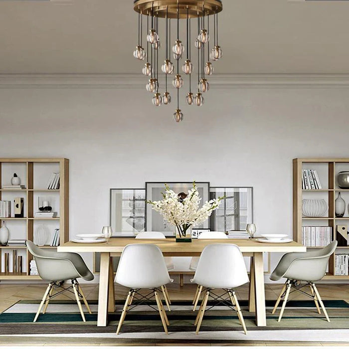 Rylight Modern Pearl Ball Round Chandelier