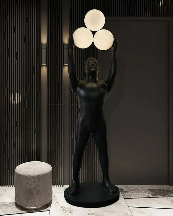 Rylight Black Light Holder Statue Floor Lamp