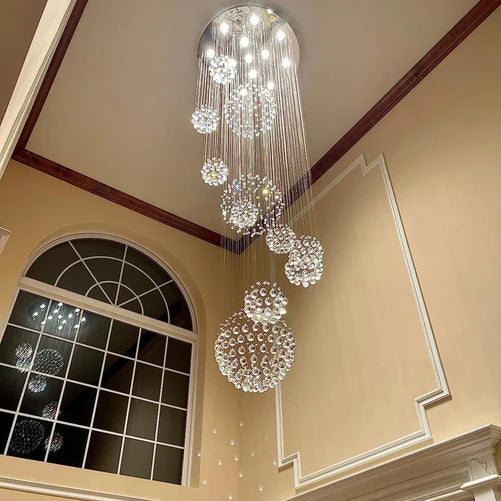 Rylight Designer-recommended Spiral Crystal Raindrop Chandelier