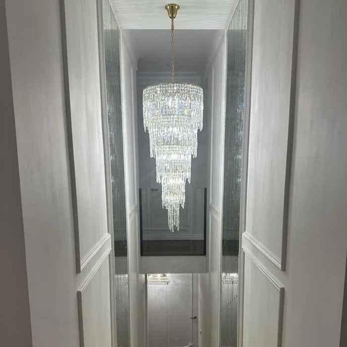 Luxury Multi-layer Crystal Chandelier for Staircase/Foyer