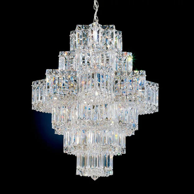 Rylight 4/6-Tier Star-shape Crystal Chandelier in Chrome