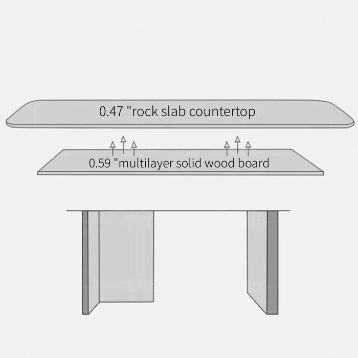 Rylight Floating Rock Slab Dining Table