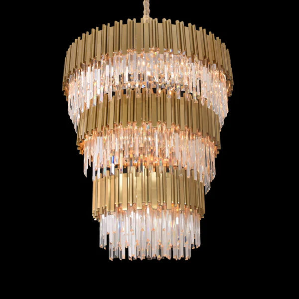 Rylight 30/35/58-Light Extra Large Round Crystal Chandelier in Polished Nickel/Brass Finish