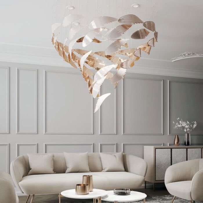 Rylight Art Design Wings Glass Chandelier