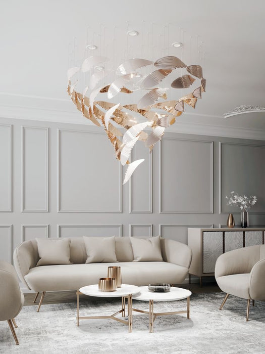 Rylight Art Design Wings Glass Chandelier