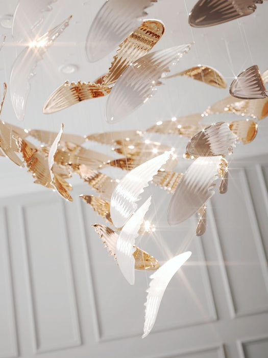 Rylight Art Design Wings Glass Chandelier