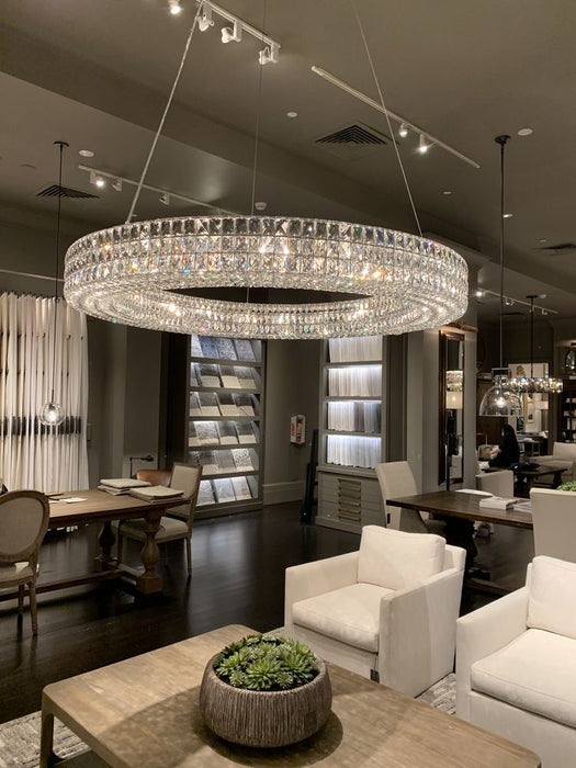 Rylight 25.6"/31.5"/39.4"/59" Modern Crystal Ring Chandelier