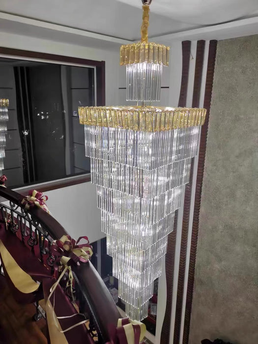 Rylight Multi-tier Square Crystal Chandelier