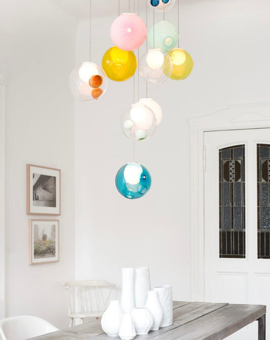 Post Modern Gradient Colorful Ball Pendant Chandelier