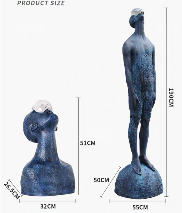 Rylight Blue Man Art Sculpture