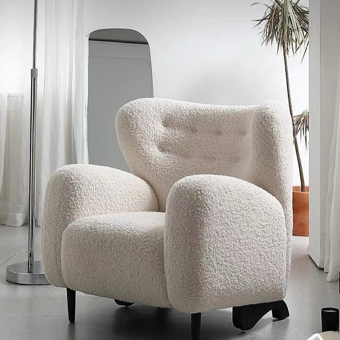 Rylight Fleece White Sofa Chair