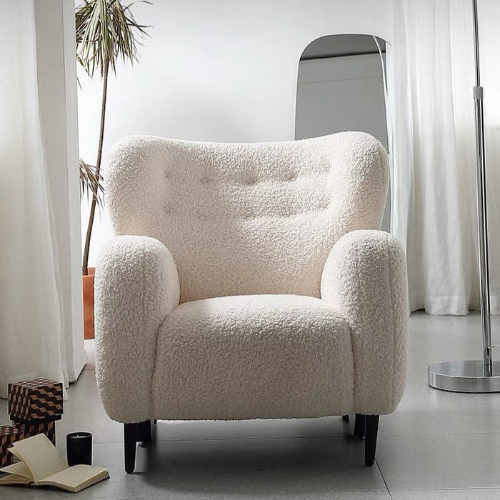 Rylight Fleece White Sofa Chair