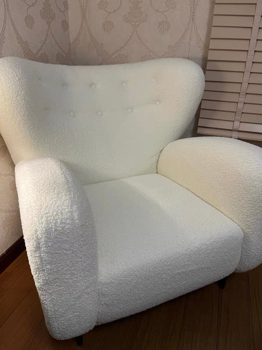 Rylight Fleece White Sofa Chair