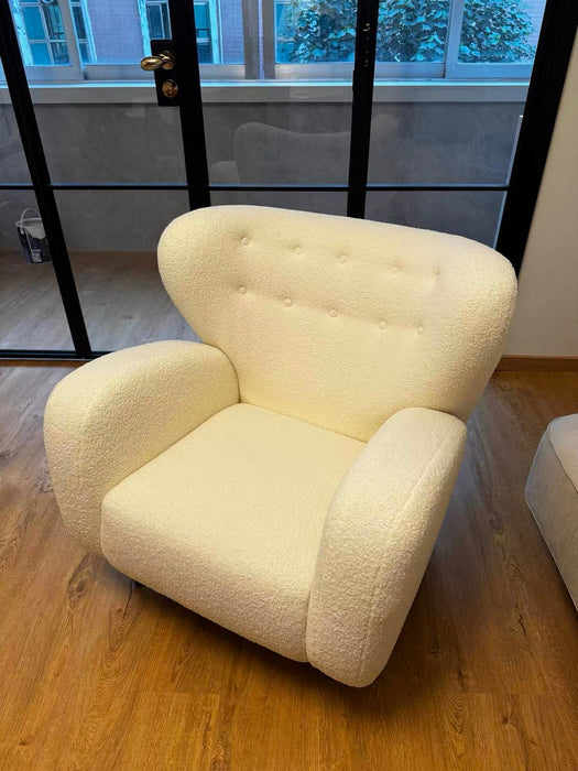 Rylight Fleece White Sofa Chair