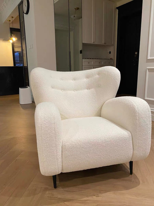 Rylight Fleece White Sofa Chair