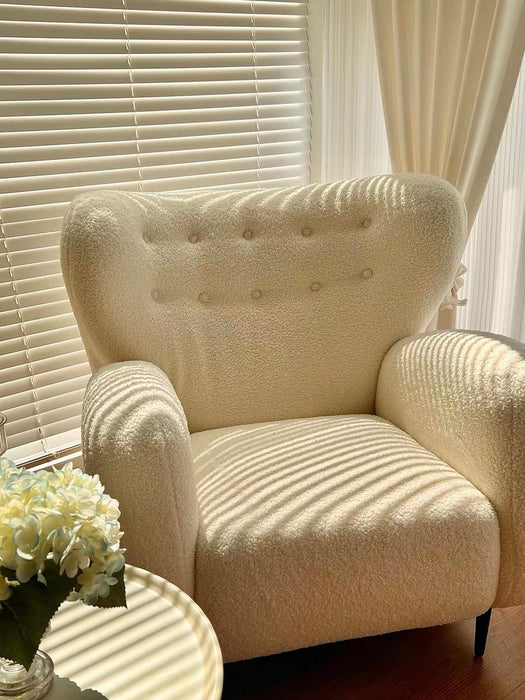 Rylight Fleece White Sofa Chair