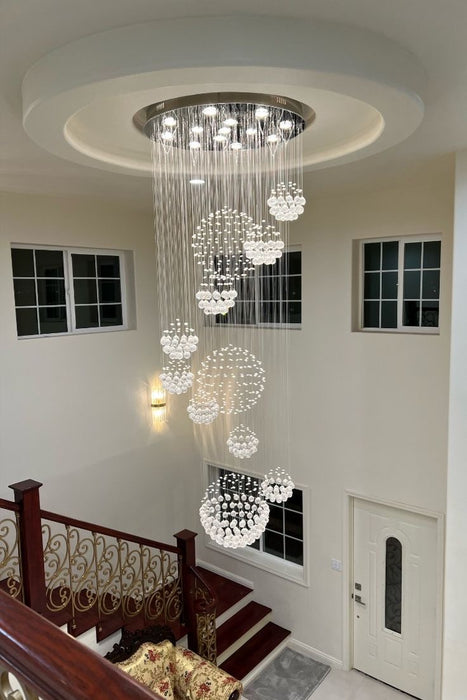 Rylight Designer-recommended Spiral Crystal Raindrop Chandelier