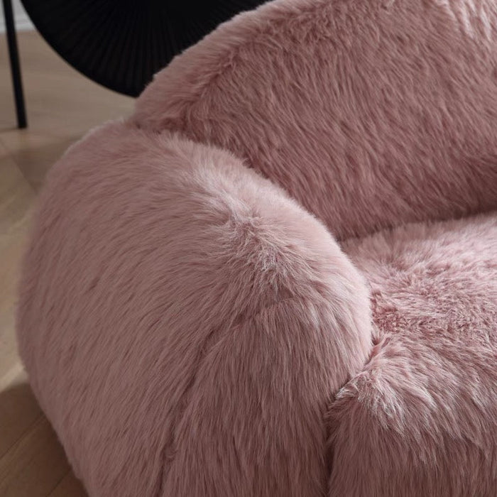 Modern Pink Plush Sofa Chair