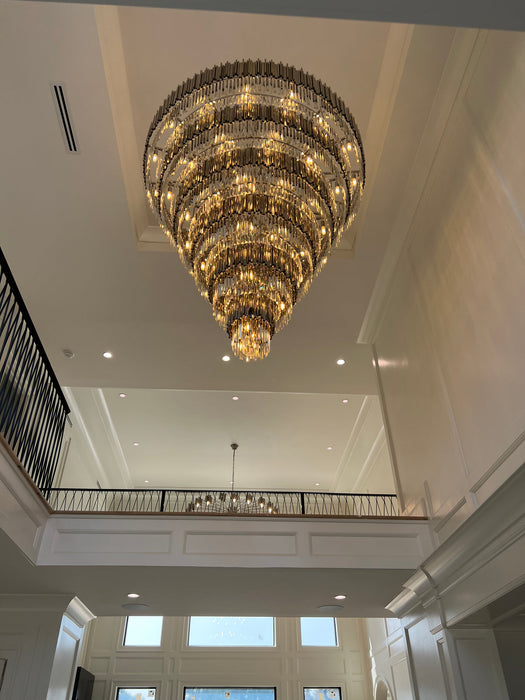 Rylight 30/35/58-Light Extra Large Round Crystal Chandelier in Polished Nickel/Brass Finish