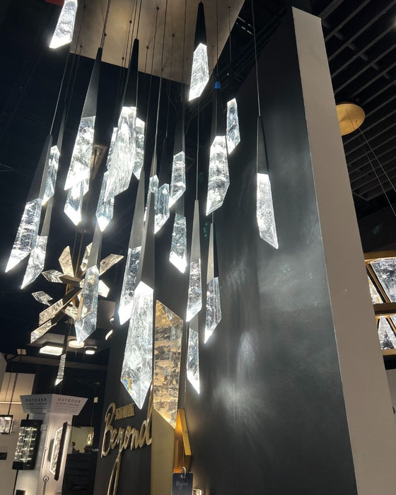 Luxury Floating Glaciers Diamond Crystal Chandelier for Staircase/Foyer/Entryway