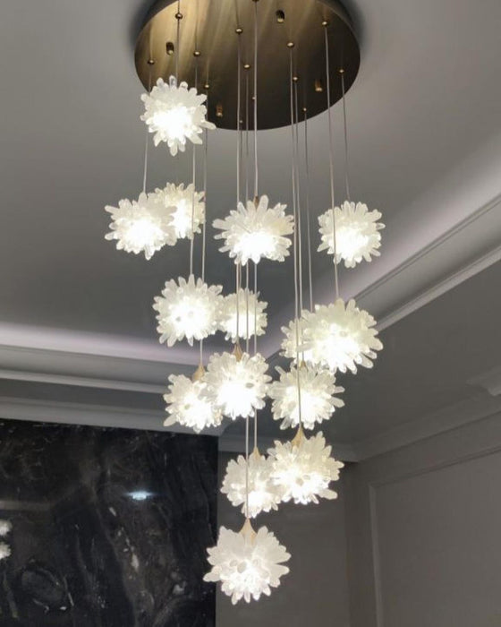 Luxury Floating Crystal Rock Chandelier for Staircase/Foyer