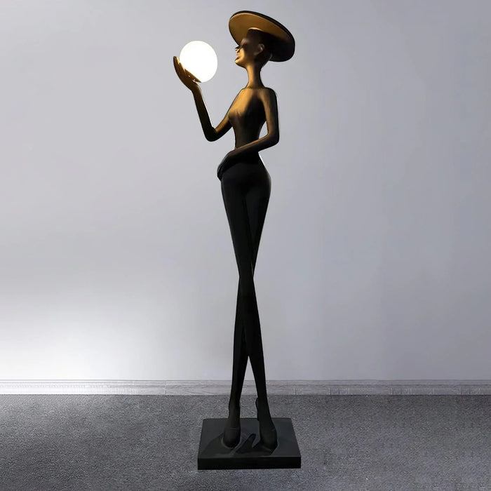 Rylight Elegant Lady Sculpture Floor Lamp