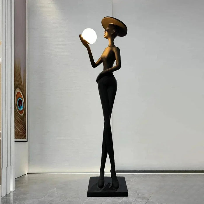 Rylight Elegant Lady Sculpture Floor Lamp