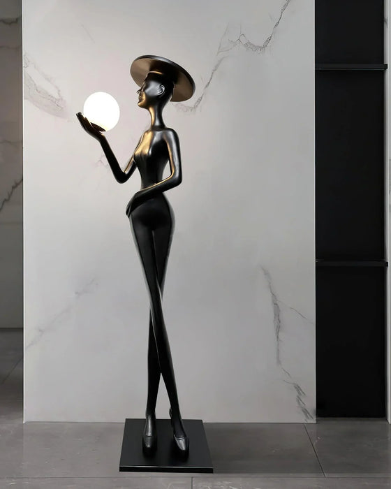 Rylight Elegant Lady Sculpture Floor Lamp