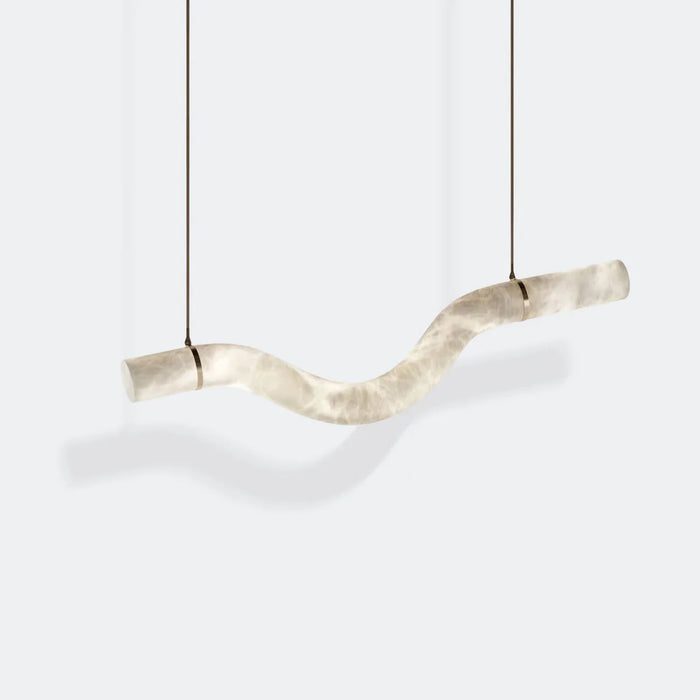 Modern Alabaster Curved Chandelier for Living/Dining Room