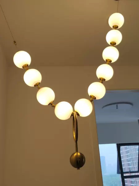 Rylight Modern Simple Acrylic Pearl Necklace Chandelier