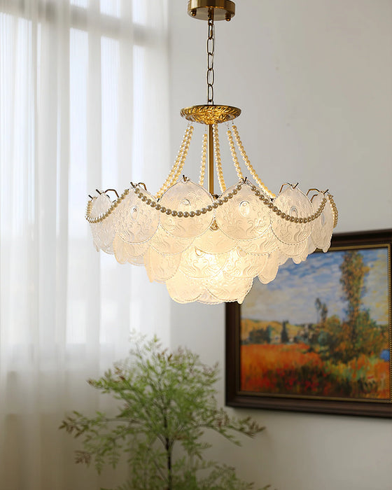 Rylight 3/4/5-Layer Pearl Necklace Glass Chandelier