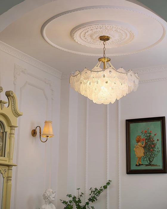 Rylight 3/4/5-Layer Pearl Necklace Glass Chandelier