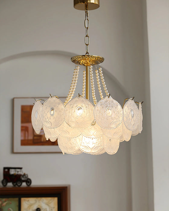 Rylight 3/4/5-Layer Pearl Necklace Glass Chandelier