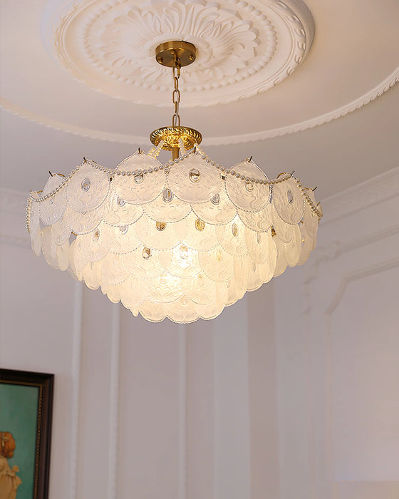 Rylight 3/4/5-Layer Pearl Necklace Glass Chandelier