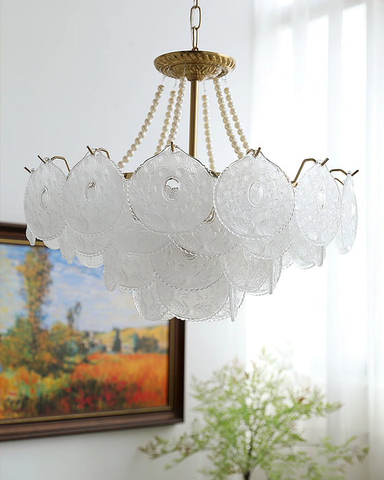 Rylight 3/4/5-Layer Pearl Necklace Glass Chandelier