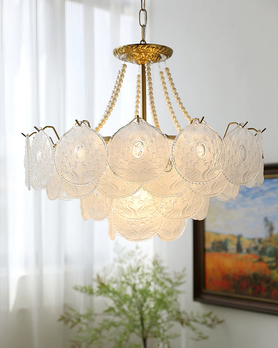 Rylight 3/4/5-Layer Pearl Necklace Glass Chandelier