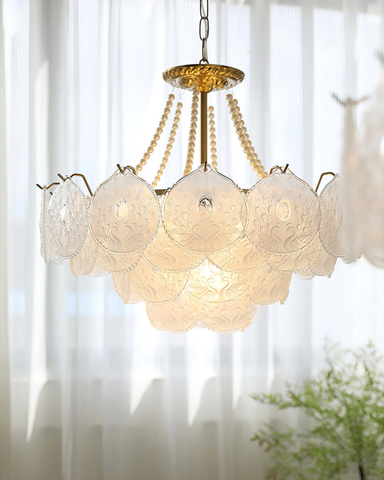 Rylight 3/4/5-Layer Pearl Necklace Glass Chandelier