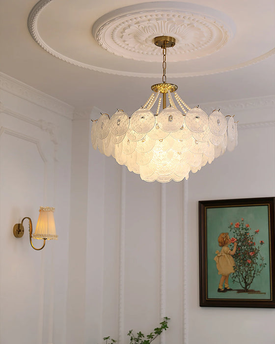 Rylight 3/4/5-Layer Pearl Necklace Glass Chandelier