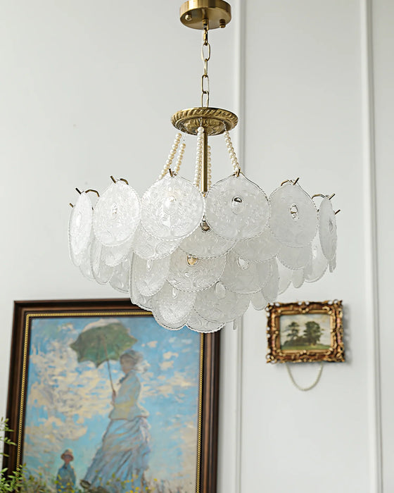 Rylight 3/4/5-Layer Pearl Necklace Glass Chandelier