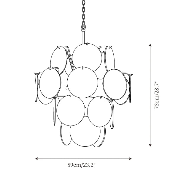 Rylight 4/5-Tier Pink Murano Glass Chandelier