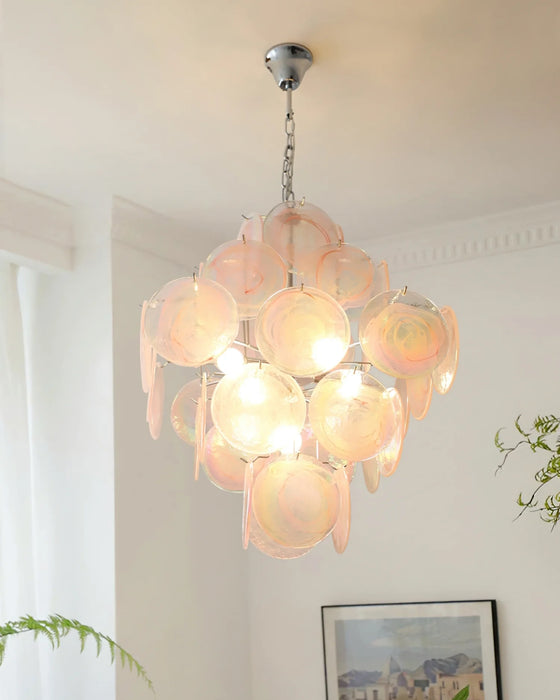 Rylight 4/5-Tier Pink Murano Glass Chandelier